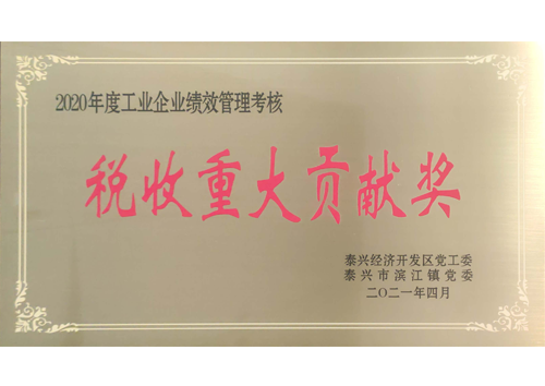 20年泰稅收重大貢獻獎